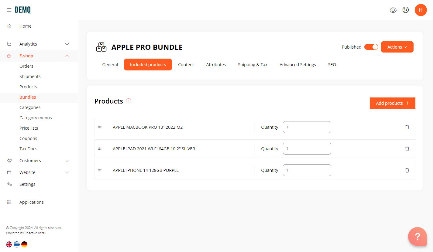 How to create a product bundle