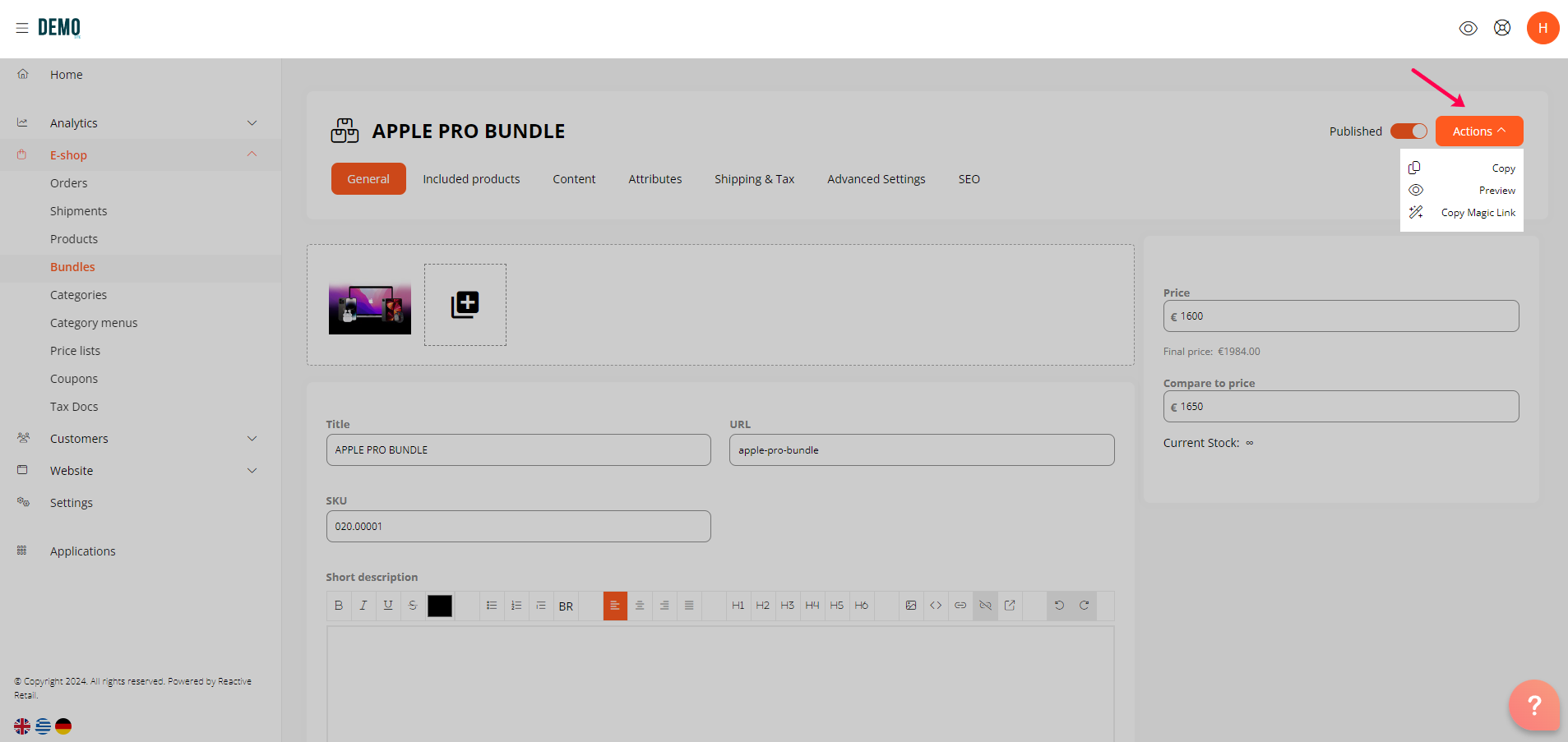 How to create a product bundle